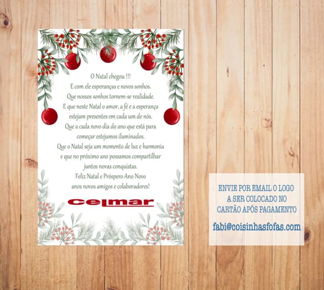 Cartão de Natal personalizado com logo empresa