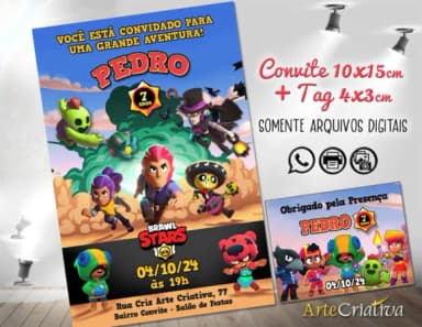 Convite Digital C/tag Brawl Stars 2