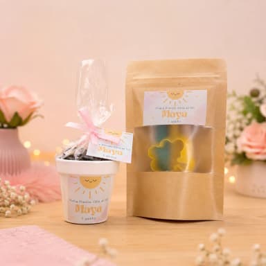 5 Uni. Kit Jardinagem + 5 Uni. Kit Massinha Zip Lock - Primeira volta ao Sol - Informar o tema no chat da compra.