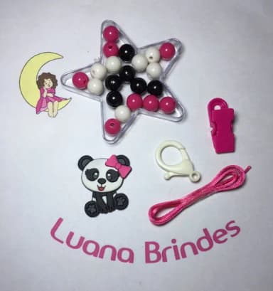 Kit Prendedor de Chupeta mini Panda 1 Kit.