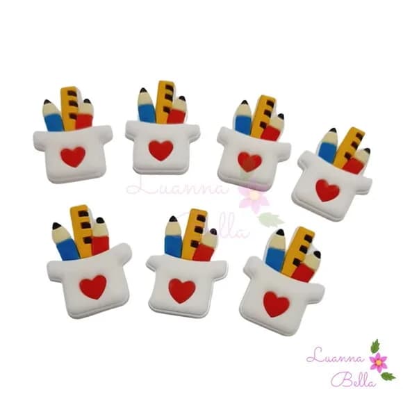 Apliques Emborrachados Modelo Escolar - pct c/7 unidades