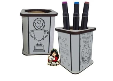 Porta Lápis para Colorir Futebol