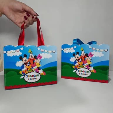 Sacolinha Personalizada com Laço Turma do Mickey