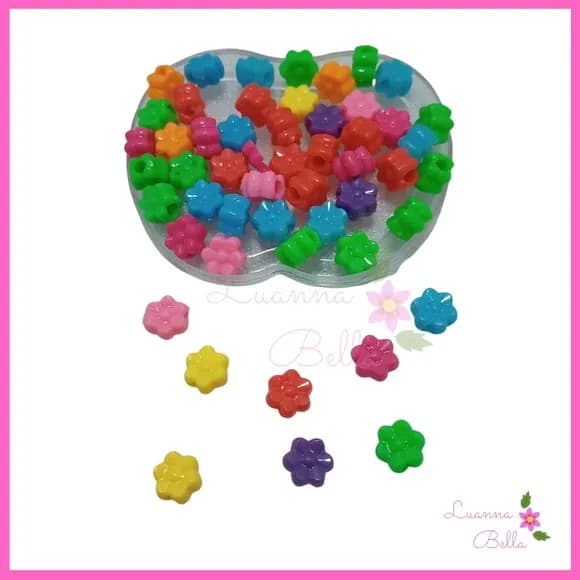 Florzinha c/furo Passante varias cores -Pct c/ 50 Unidades
