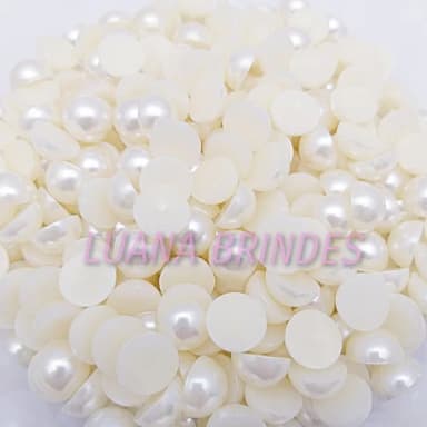 Meia Pérola Champagne Lisa - 10mm - pct c/100 unid