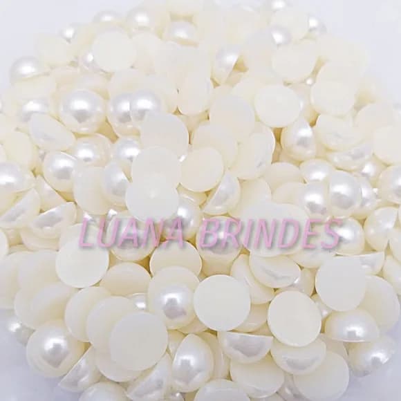 Meia Pérola Champagne Lisa - 10mm - pct c/100 unid