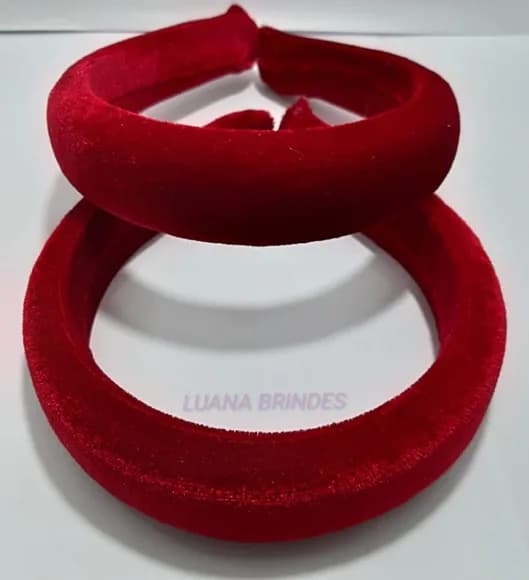 Tiara de Camurça Bordo Acolchoado-17x30cm-pct c/2 tiaras