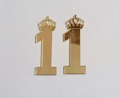 Aplique Numero 1 de Acrílico Espelhado Dourado - 4 Peça