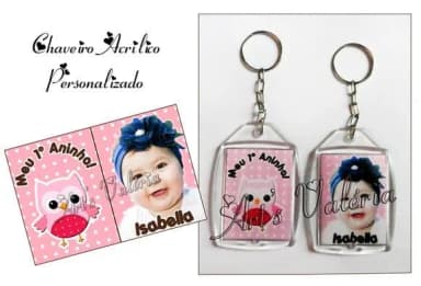 Chaveiro de Acrílico Personalizado - 4cm x 3cm