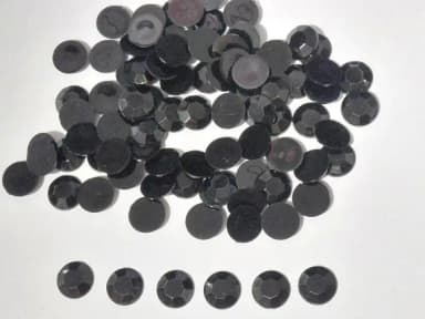 Chaton Preto Redondo 12mm Sextavado Pacote com 100 Unidades