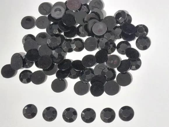 Chaton Preto Redondo 12mm Sextavado Pacote com 100 Unidades