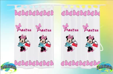 Cortina Personalizada Minnie Rosa 2