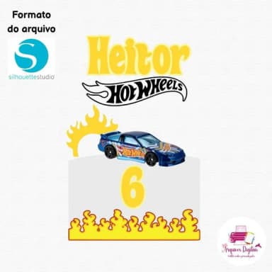 Arquivo Digital - Topo de Bolo Hotwheels