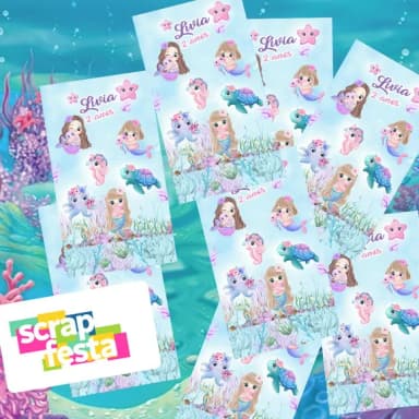 Adesivo Personalizado Retangular 4x7 Sereia
