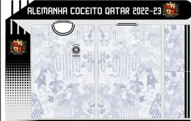 Vetor Da Camisa Alemanha Coceito Qatar 2022-23