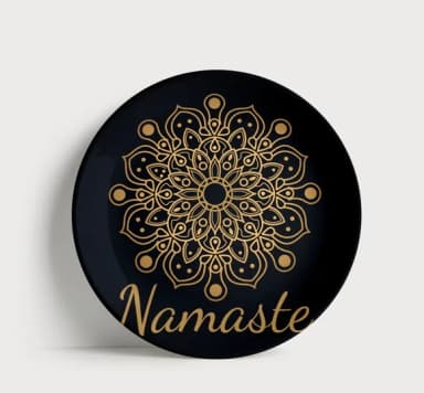 Prato Decorativo Porcelana Namaste Mandala