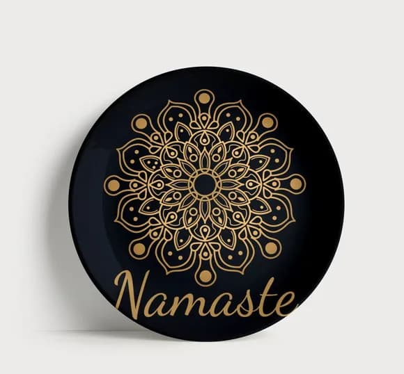 Prato Decorativo Porcelana Namaste Mandala
