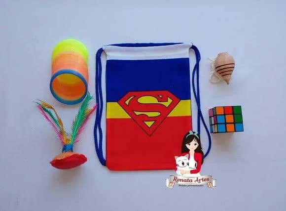 Mochila Brinquedos Retrô Tema Super Man Símbolo