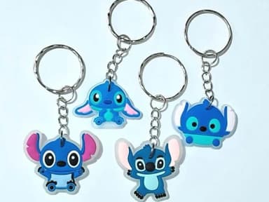 Chaveiro Stitch Florescente Emborracha Pacote com 4 Unidades