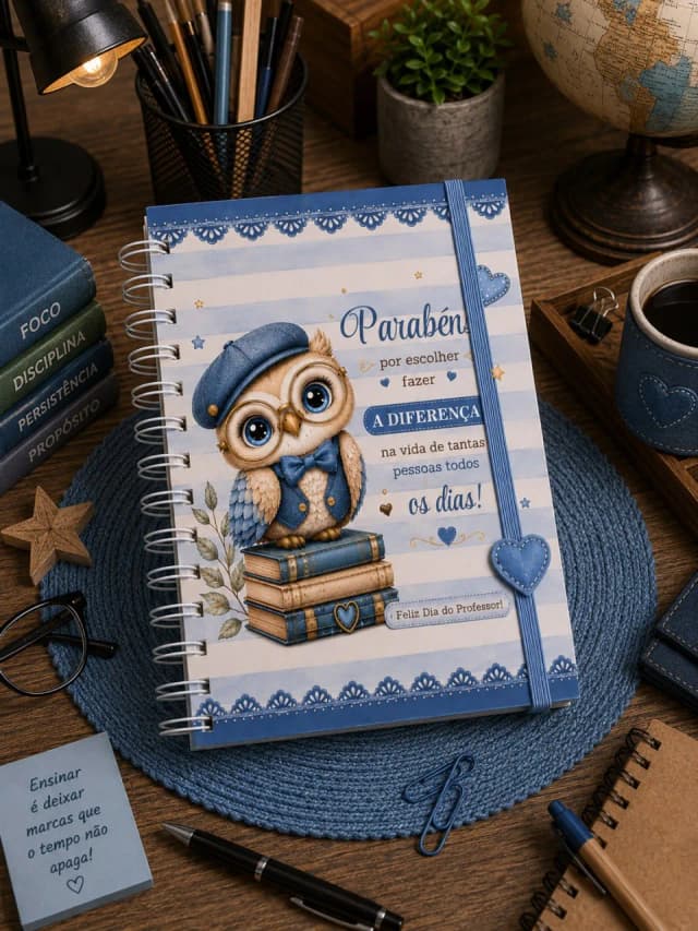 Caderno Personalizado para Professor com Capa Decorada
