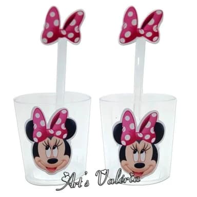 Copinho Brigadeiro c/ Colher Minnie Rosa