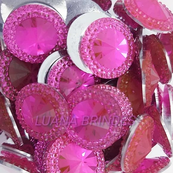 Chaton Pink Redondo - 18mm - Pct C/30 Unidades