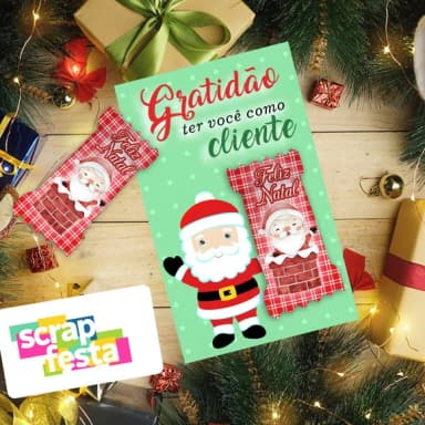 Card com Bala Personalizada Festa Natal
