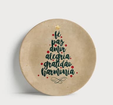 Prato Decorativo de Natal: Árvore de Boas Palavras