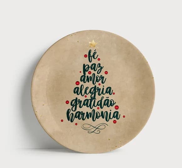 Prato Decorativo de Natal: Árvore de Boas Palavras