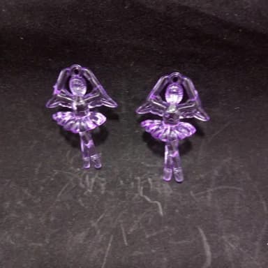 Pingente Bailarina de Acrílico Lilas de 6,0cm Pct 8 Unidades