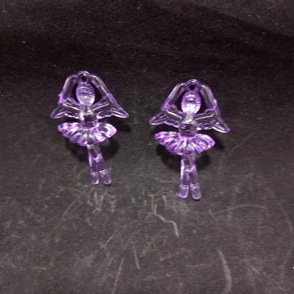 Pingente Bailarina de Acrílico Lilas de 6,0cm Pct 8 Unidades