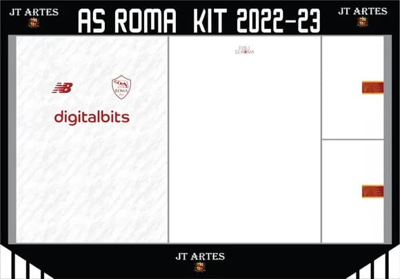 Vetor Da Camisa As Roma Away Kit 2022-23