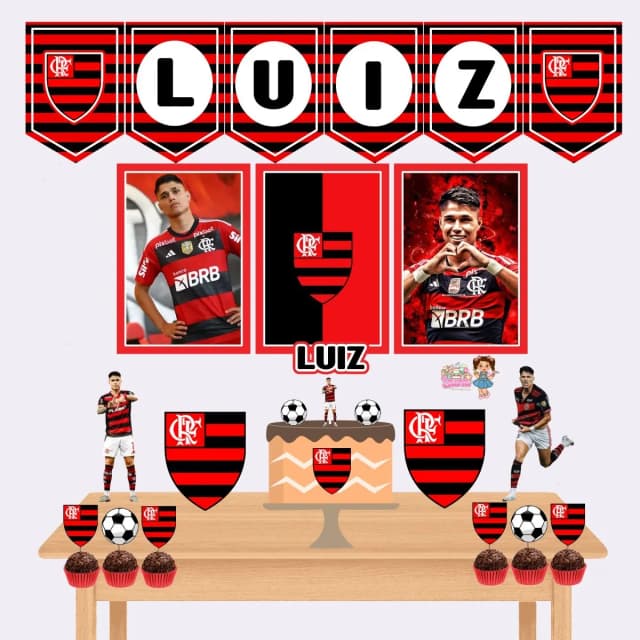 Kit Festa Só Um Bolinho FLAMENGO - Decoração de Festa