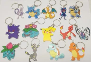 Chaveiros Pokémon Variados Acrílico Uv- Pct C/25 Unidades