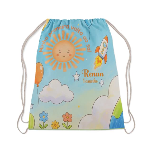 Mochilinha PersonalizadaMinha Primeira volta ao Sol