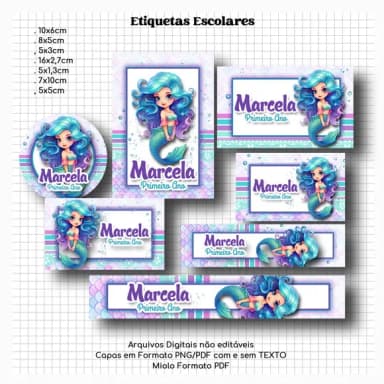 60 Etiquetas Escolares Personalizadas Prova D'agua