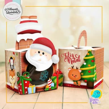 Caixa com Bola de Natal com Foto