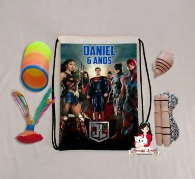 Mochila Boa Infância Tema Liga da Justiça 2