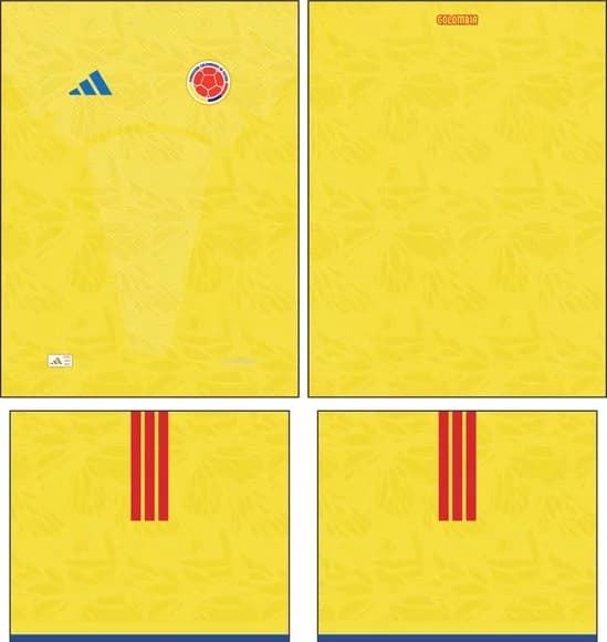 Arte Vetor Camisa Colombia Local 2026