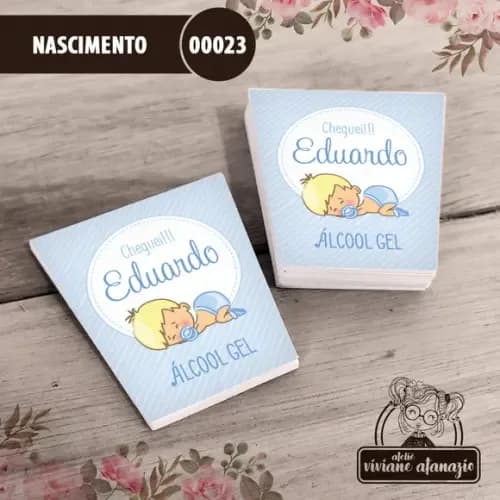 Adesivo Bisnaga Álcool Gel Nascimento - 00023