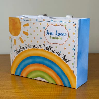 PEGUE E MONTE - Sacolinhas Personalizadas PRIMEIRA VOLTA AO SOL MENINO - Decoração de Festa | Lembrancinhas | Aniversário | Personalizados