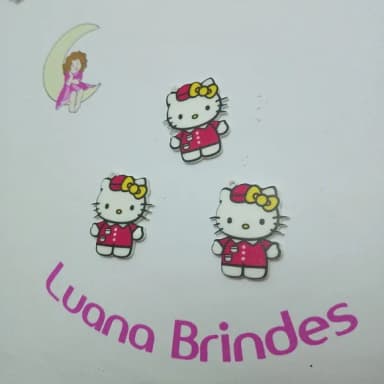 Pingente Hello Kitty de Acrílico U.V 3,2cm Pacote 5 Unidades