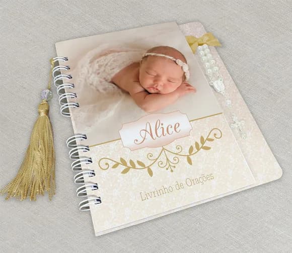 Lembrança Batizado Com Fotos Do Bebê - Livro De Orações