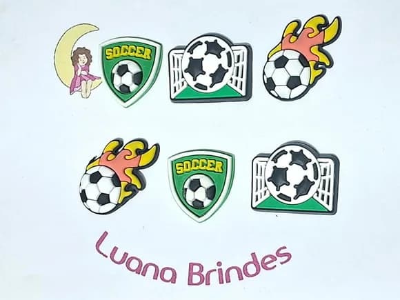 Aplique Futebol Emborrachado Pacote com 6 Unidades