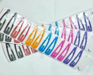Presilha de Cabelo Tic Tac 3 Cartela com 6 Pares Coloridos