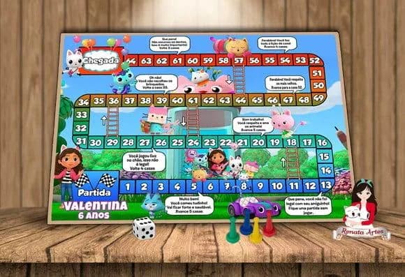 Tabuleiro Educativo a Casa Mágica da Gabby