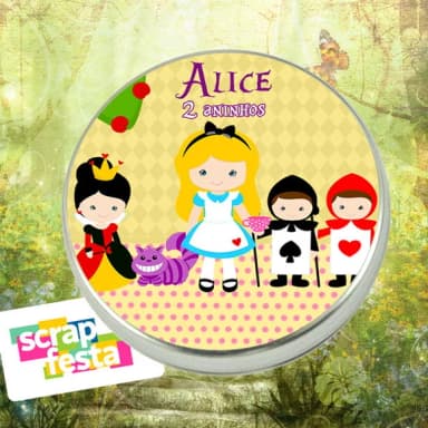Latinha Personalizada Alice no País das Maravilhas Cute