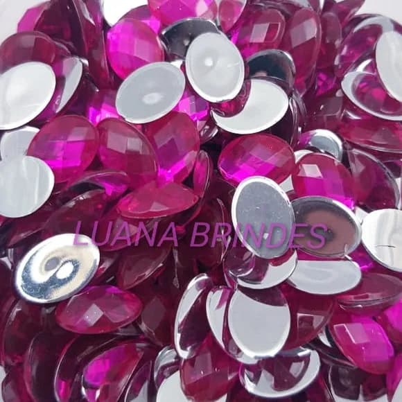 Chaton Oval Pink - 10mm X 14mm - Pct C/100 Unidades