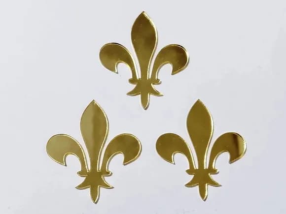 Aplique Flor de Lis 5cm Acrilico Pacote com 5 Unidades