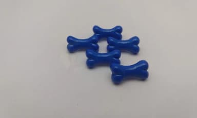 Aplique Botão Osso Azul - Plastico 1,9cm - Pacotes com 20 Un